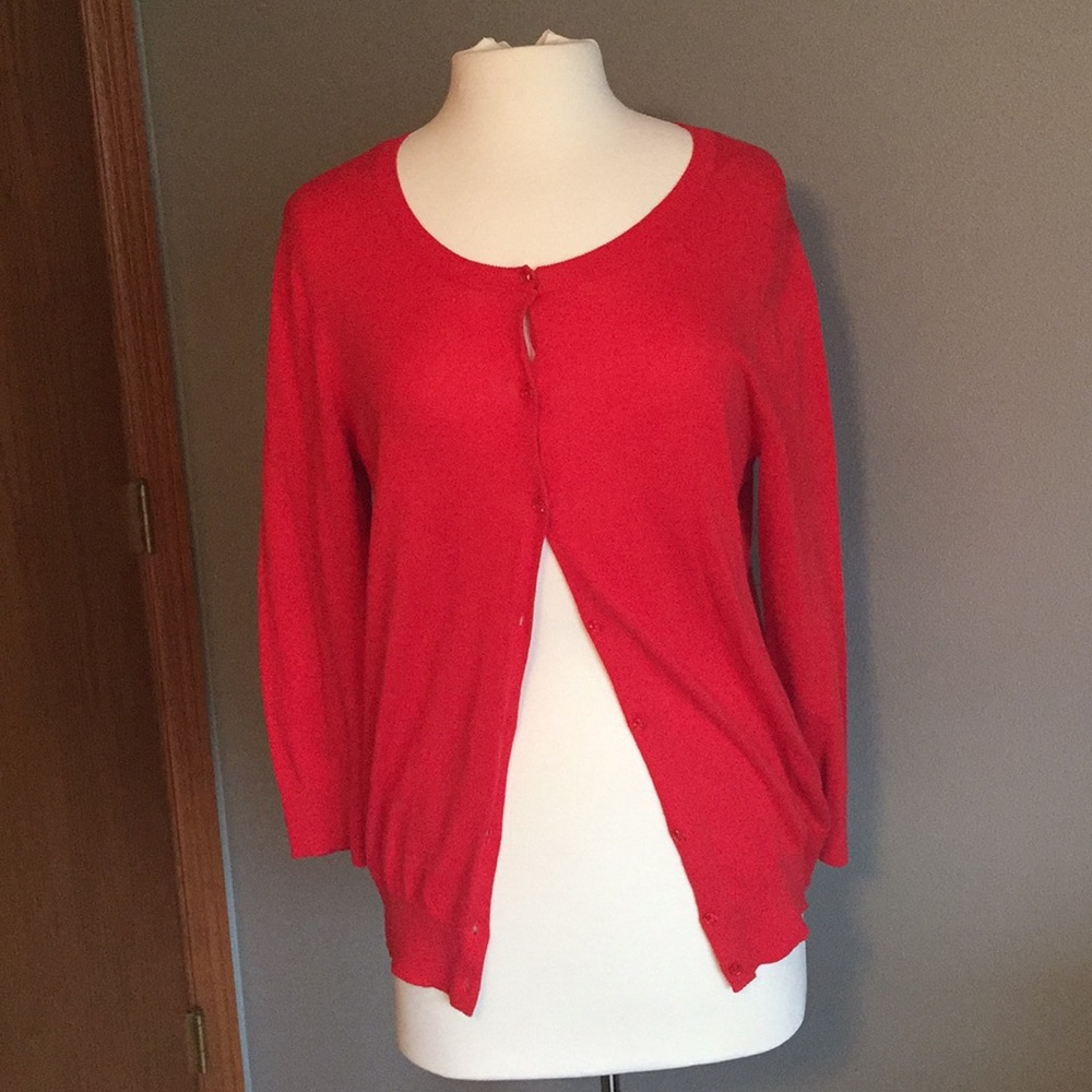 LOFT Red lightweight sweater.